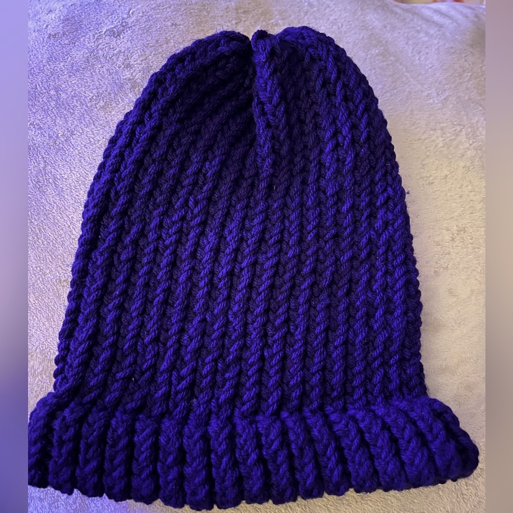 HAND-CROCHETED Navy Hat